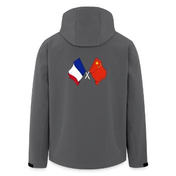 Flag of France and flag China - Men’s Recycled Softshell Jacket by Stanley/Stella - stargazer - Back - AI Model Male 185 light (185cm)