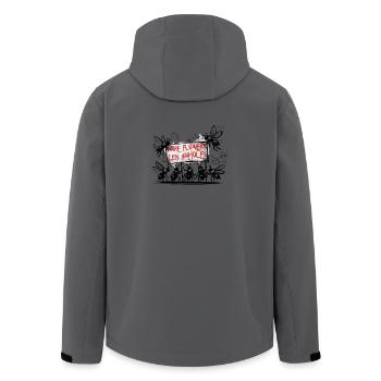 save the bees natur spruch illustration blumen - Recycelte Männer Softshell-Jacke von Stanley/Stella - Dunkles Petrol - Hinten - AI Model Male 185 light (185cm)