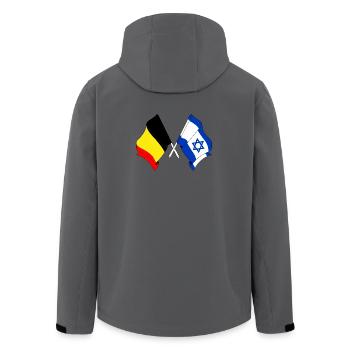 Drapeau Belgique, drapeau Israël - Veste softshell homme en polyester recyclé Stanley/Stella -  - Dos - AI Model Male 185 light (185cm)