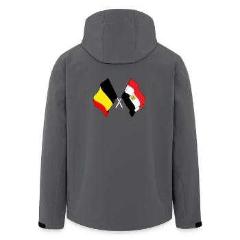 Drapeau Belgique, drapeau Égypte - Veste softshell homme en polyester recyclé Stanley/Stella -  - Dos - AI Model Male 185 light (185cm)
