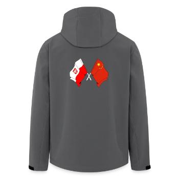 Drapeau de la Pologne, drapeau de la Chine - Veste softshell homme en polyester recyclé Stanley/Stella -  - Dos - AI Model Male 185 light (185cm)