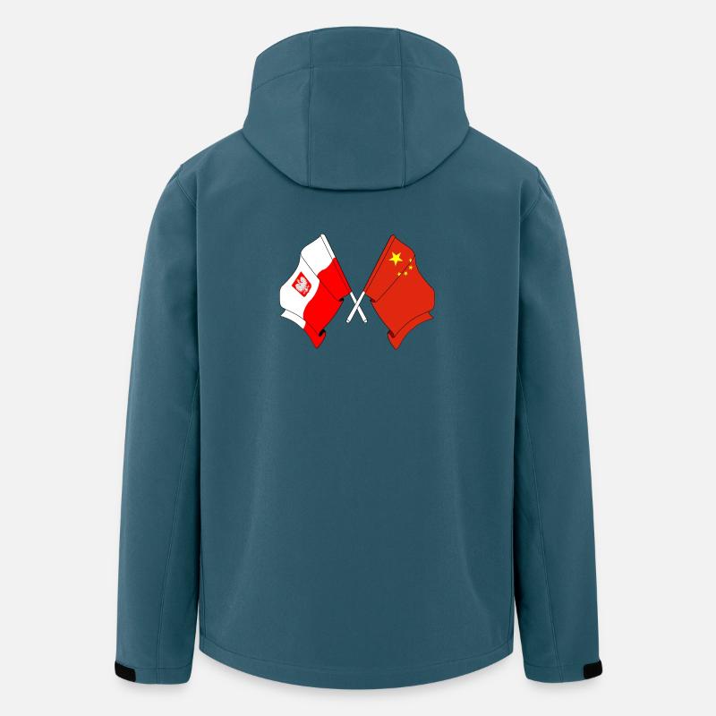 Flagge Polen, Flagge China - Recycelte Männer Softshell-Jacke von Stanley/Stella - Dunkles Petrol