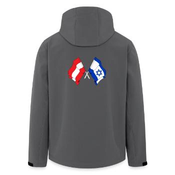 Drapeau Autriche, drapeau Israël - Veste softshell homme en polyester recyclé Stanley/Stella - bleu pétrole foncé - Dos - AI Model Male 185 light (185cm)