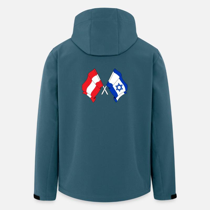 Drapeau Autriche, drapeau Israël - Veste softshell homme en polyester recyclé Stanley/Stella - bleu pétrole foncé