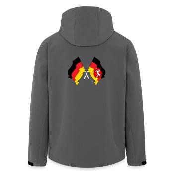 Drapeau de l’Allemagne et drapeau de la Basse-Saxe croisés - Veste softshell homme en polyester recyclé Stanley/Stella - bleu pétrole foncé - Dos - AI Model Male 185 light (185cm)