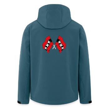 Two flags Amsterdam Netherlands - Men’s Recycled Softshell Jacket by Stanley/Stella - stargazer - Back - AI Model Male 185 light (185cm)