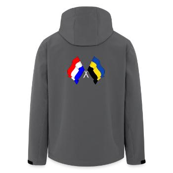 Drapeau Pays-Bas, Gueldre croisé - Veste softshell homme en polyester recyclé Stanley/Stella - bleu pétrole foncé - Dos - AI Model Male 185 light (185cm)