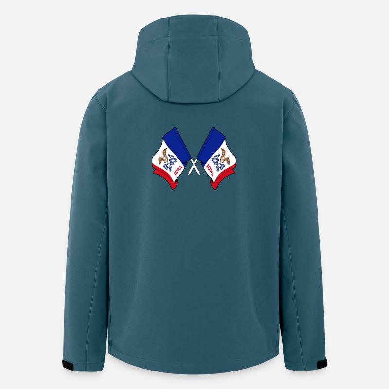 Deux drapeaux ont traversé l’Iowa - Veste softshell homme en polyester recyclé Stanley/Stella - bleu pétrole foncé