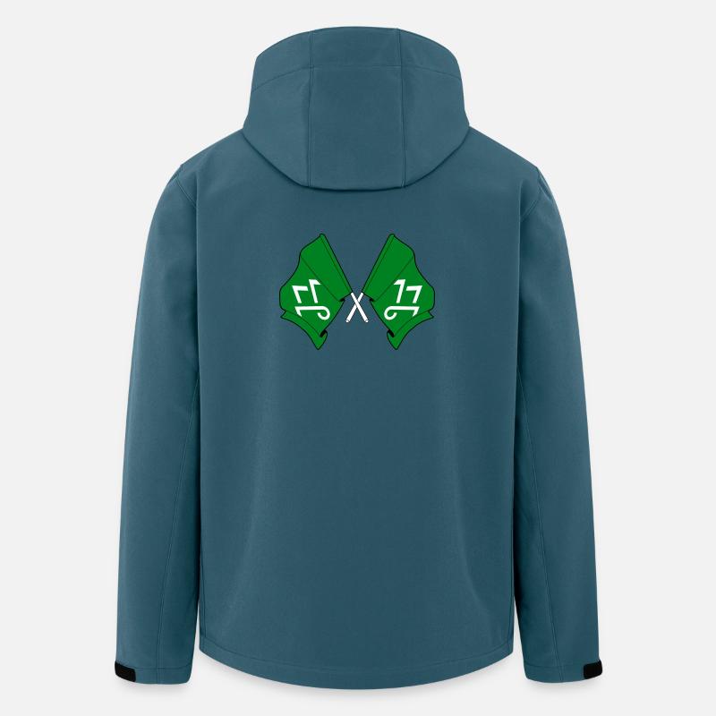 Drapeaux croisés de la province d’Innlandet - Veste softshell homme en polyester recyclé Stanley/Stella - bleu pétrole foncé