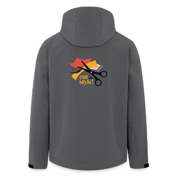 Design élégant inspiré des ciseaux et du tissu - Veste softshell homme en polyester recyclé Stanley/Stella - bleu pétrole foncé - Dos - AI Model Male 185 light (185cm)