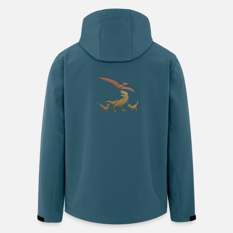 Schauplatz des Lebens unter den Dinosauriern - Recycelte Männer Softshell-Jacke von Stanley/Stella - Dunkles Petrol