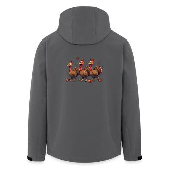 Bébé dinde de Thanksgiving - Veste softshell homme en polyester recyclé Stanley/Stella - bleu pétrole foncé - Dos - AI Model Male 185 light (185cm)