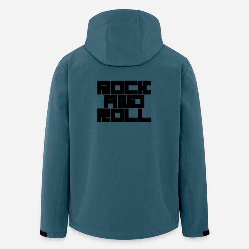 Rock'n'Roll Typografie Design - Recycelte Männer Softshell-Jacke von Stanley/Stella - Dunkles Petrol