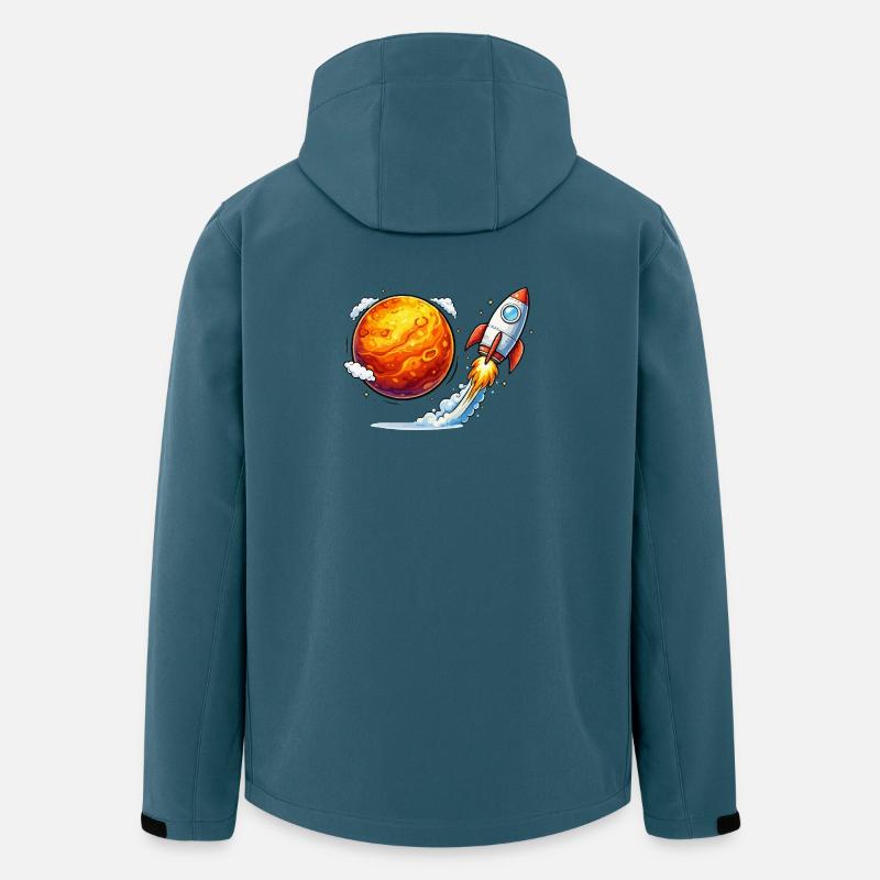 Voyage spatial sur une planète fusée - Veste softshell homme en polyester recyclé Stanley/Stella - bleu pétrole foncé