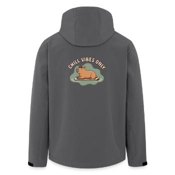 Chill Vibes Only Capybara Watershine - Men’s Recycled Softshell Jacket by Stanley/Stella - stargazer - Back - AI Model Male 185 light (185cm)