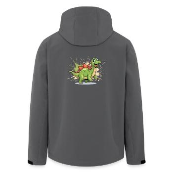 Fröhlicher Dino Stegosaurus Cartoon - Recycelte Männer Softshell-Jacke von Stanley/Stella - Dunkles Petrol - Hinten - AI Model Male 185 light (185cm)