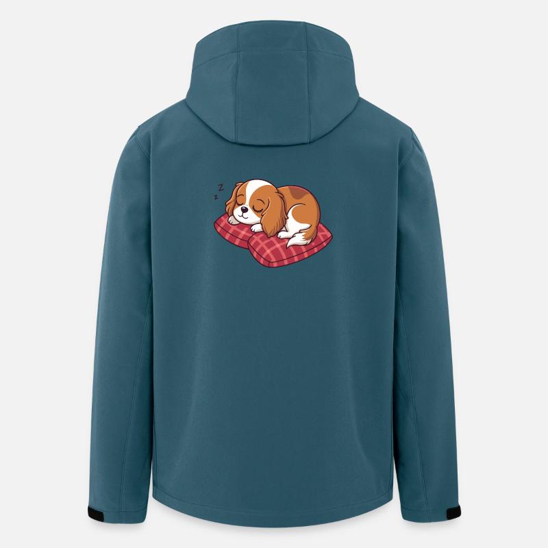 Sleeping Puppy on Plaid Pillow - Men’s Recycled Softshell Jacket by Stanley/Stella - stargazer