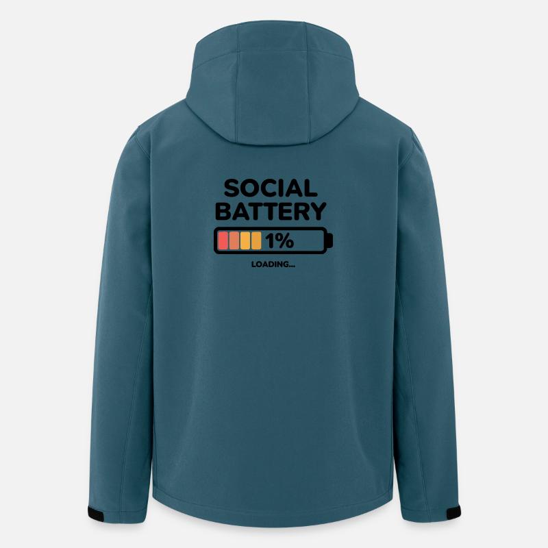 Social Battery 1% Design - Recycelte Männer Softshell-Jacke von Stanley/Stella - Dunkles Petrol