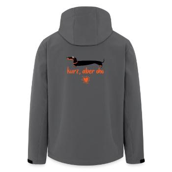 Kurze Worte, Großes Herz - Recycelte Männer Softshell-Jacke von Stanley/Stella - Dunkles Petrol - Hinten - AI Model Male 185 light (185cm)