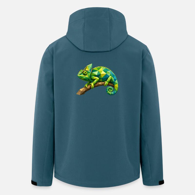 Geometrischer Chamäleon Zweig - Recycelte Männer Softshell-Jacke von Stanley/Stella - Dunkles Petrol