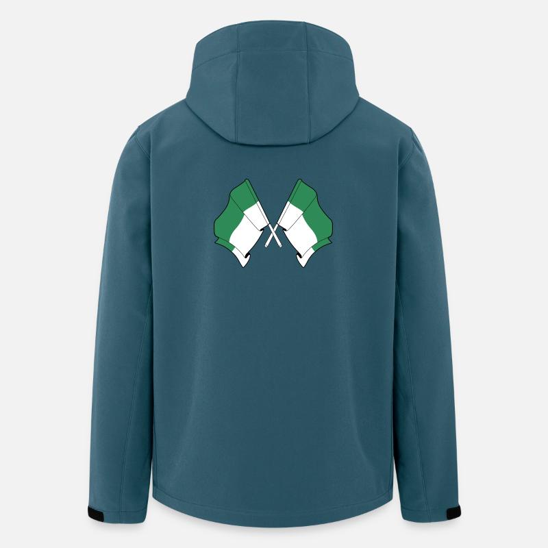 Gekreuzte Vlieland-Flaggen – Inselstolz - Recycelte Männer Softshell-Jacke von Stanley/Stella - Dunkles Petrol