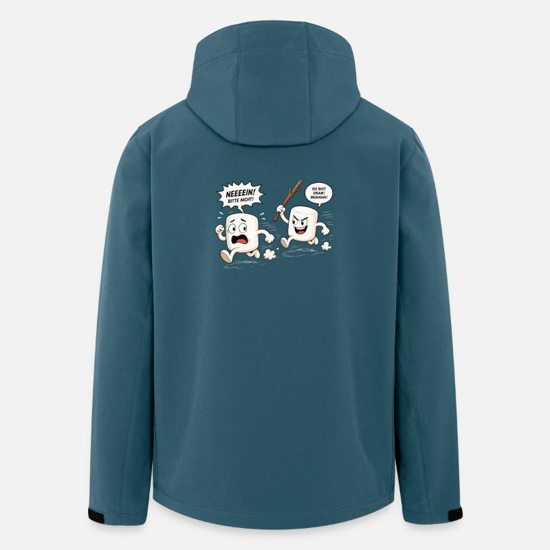Lustige Marshmallow Verfolgungsjagd Comic  - Recycelte Männer Softshell-Jacke von Stanley/Stella - Dunkles Petrol