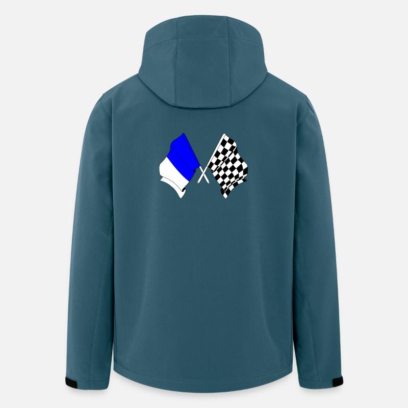 Drapeaux de course de Spa - Veste softshell homme en polyester recyclé Stanley/Stella - bleu pétrole foncé