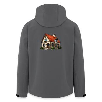 Dessin animé de la Charmante Maison de campagne - Veste softshell homme en polyester recyclé Stanley/Stella - bleu pétrole foncé - Dos - AI Model Male 185 light (185cm)