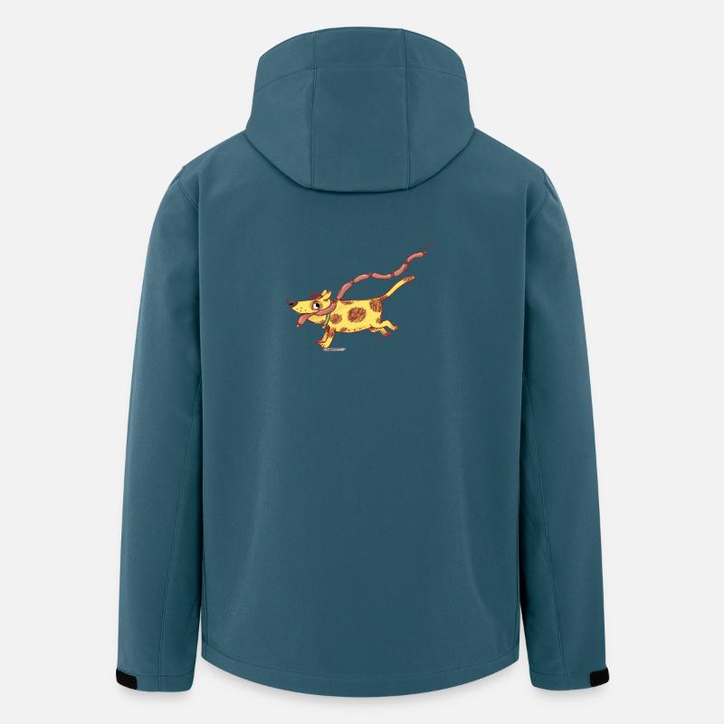 Laufender Wursthund Cartoon - Recycelte Männer Softshell-Jacke von Stanley/Stella - Dunkles Petrol