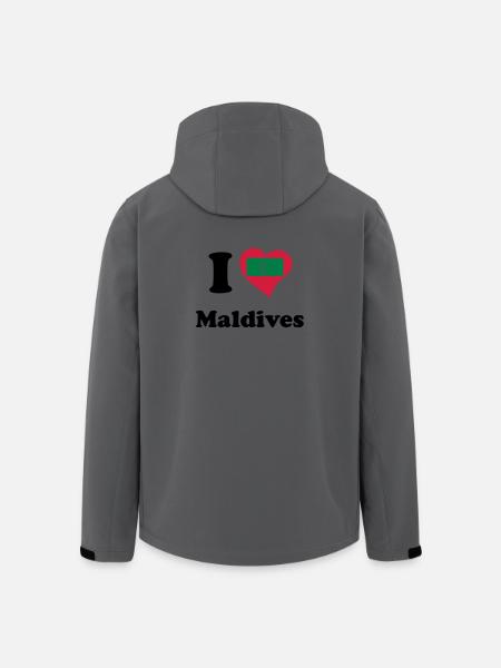 I love Maldives - Io amo Maldive - Giacca softshell uomo in poliestere riciclato di Stanley/Stella - petrolio scuro