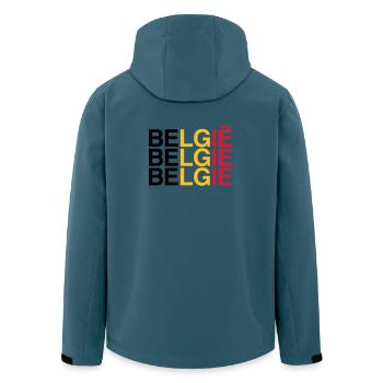 BELGIE Drapeau Belge - Belgique - Belgique 2024 - Veste softshell homme en polyester recyclé Stanley/Stella - bleu pétrole foncé - Dos - AI Model Male 185 light (185cm)