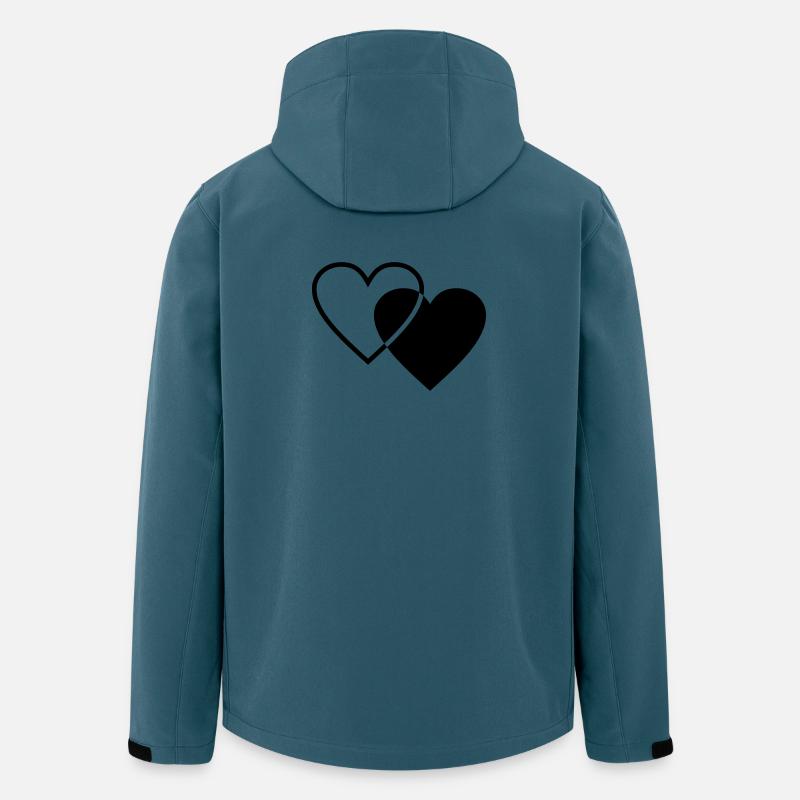 Zwei Herzen - Recycelte Männer Softshell-Jacke von Stanley/Stella - Dunkles Petrol