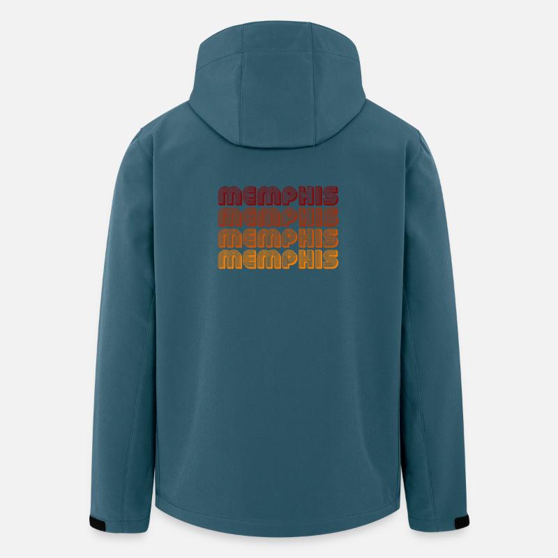 Memphis Gradient Text Repeat - Recycelte Männer Softshell-Jacke von Stanley/Stella - Dunkles Petrol