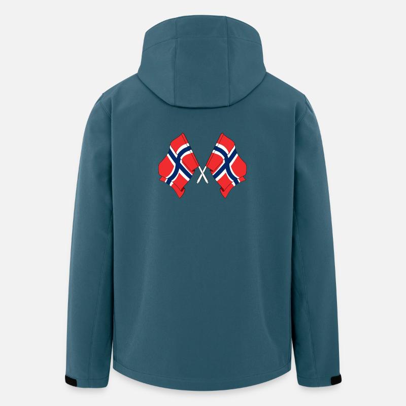 Zwei Flaggen Norwegen - Recycelte Männer Softshell-Jacke von Stanley/Stella - Dunkles Petrol