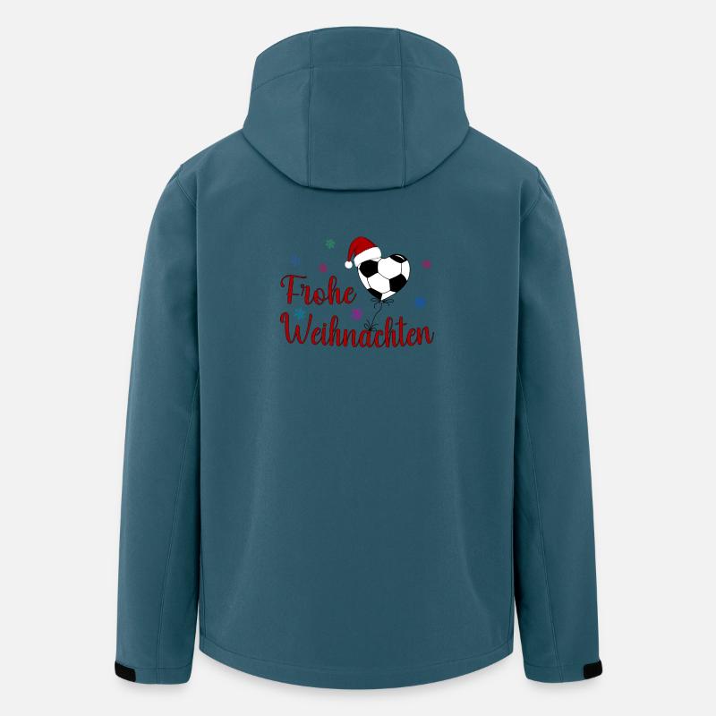 Frohe Weihnachten Fußball - Recycelte Männer Softshell-Jacke von Stanley/Stella - Dunkles Petrol