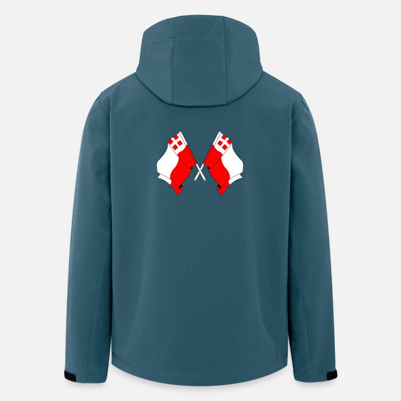 Deux drapeaux de la province d'Utrecht - Veste softshell homme en polyester recyclé Stanley/Stella - bleu pétrole foncé