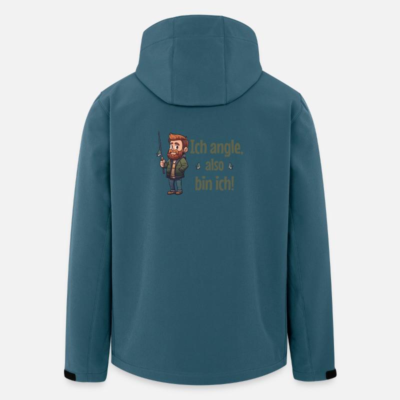Ich angle, also bin ich! - Angler - Recycelte Männer Softshell-Jacke von Stanley/Stella - Dunkles Petrol