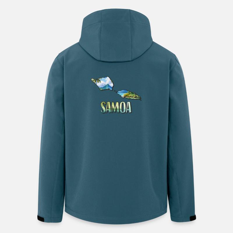 Aquarell Landkarte Samoa - Recycelte Männer Softshell-Jacke von Stanley/Stella - Dunkles Petrol