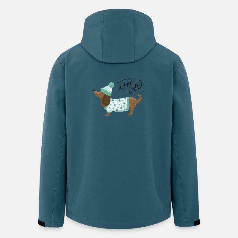 Dackel mit Pullover und Mütze - Sweater Weather - Recycelte Männer Softshell-Jacke von Stanley/Stella - Dunkles Petrol