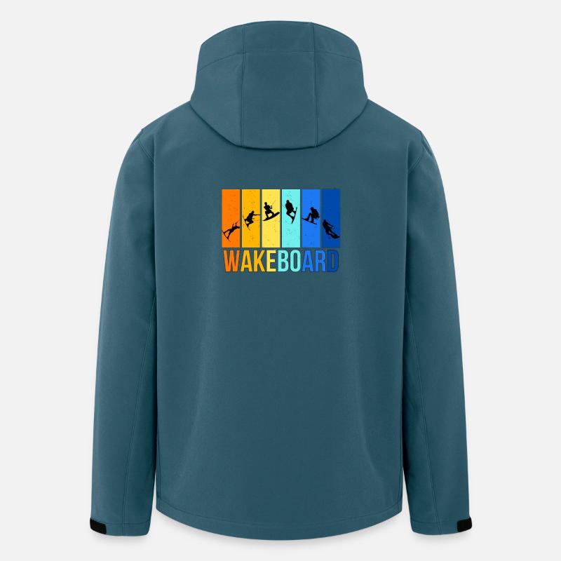 Wakeboard en couleurs vives - Veste softshell homme en polyester recyclé Stanley/Stella - bleu pétrole foncé