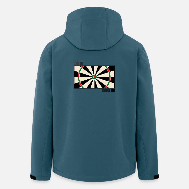 Fléchettes, fléchettes, cible de fléchettes - Veste softshell homme en polyester recyclé Stanley/Stella - bleu pétrole foncé