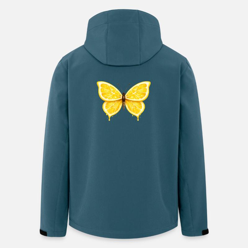 Ailes de citron – Papillon Fruit Lumineux - Veste softshell homme en polyester recyclé Stanley/Stella - bleu pétrole foncé