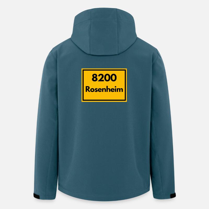 ANCIEN CODE POSTAL RETRO 8200 ROSENHEIM - Veste softshell homme en polyester recyclé Stanley/Stella - bleu pétrole foncé