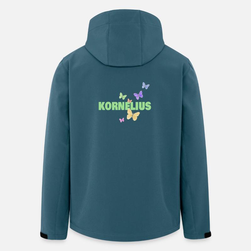Kornelius mit Schmetterlingen - Recycelte Männer Softshell-Jacke von Stanley/Stella - Dunkles Petrol