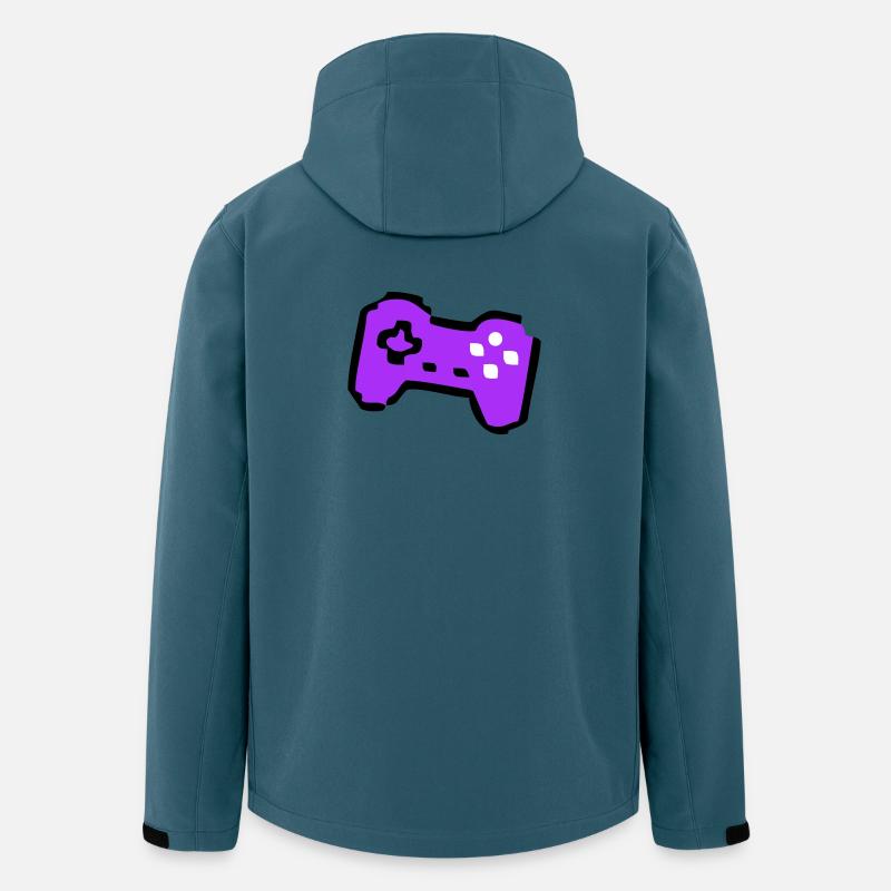 Joueur de manette rétro bizarre - Veste softshell homme en polyester recyclé Stanley/Stella - bleu pétrole foncé