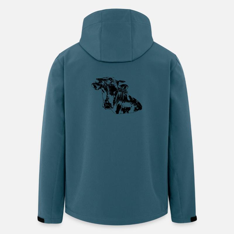 Kuh schwarz - Recycelte Männer Softshell-Jacke von Stanley/Stella - Dunkles Petrol