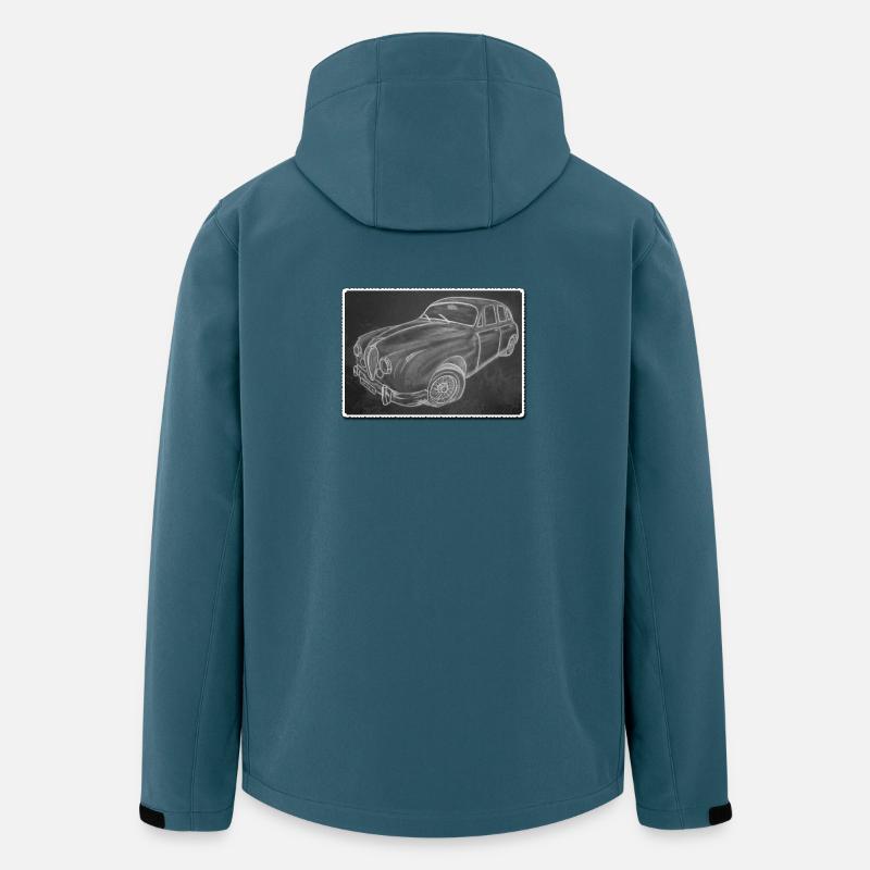 Oldtimer Jaguar - gezeichnet - Kunst auf Shirts... - Recycelte Männer Softshell-Jacke von Stanley/Stella - Dunkles Petrol