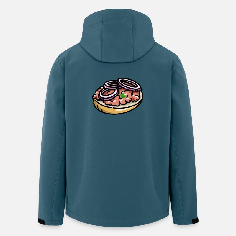 Comic Mettbrötchen Mett Hack Brötchen Zwiebeln - Recycelte Männer Softshell-Jacke von Stanley/Stella - Dunkles Petrol