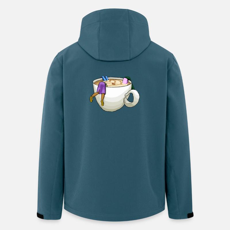 L’heure du café - Veste softshell homme en polyester recyclé Stanley/Stella - bleu pétrole foncé