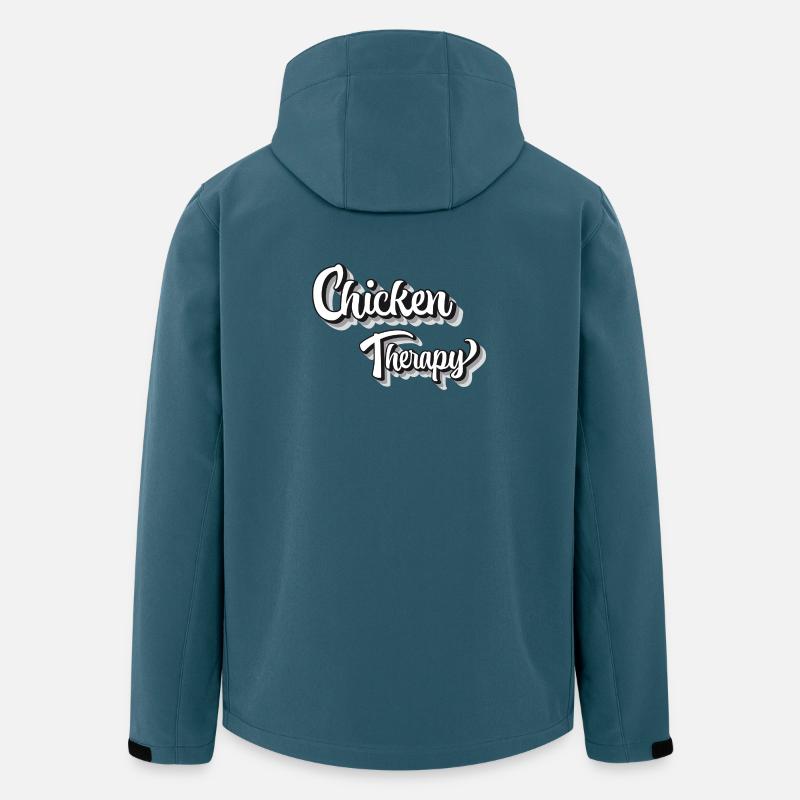 Chicken Therapy Humor Design - Recycelte Männer Softshell-Jacke von Stanley/Stella - Dunkles Petrol